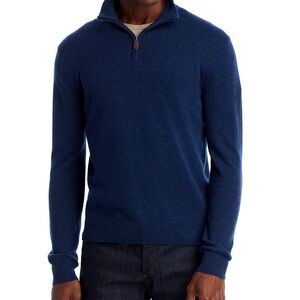 The Men's Store Blue Half-Zip Crewneck Sweater